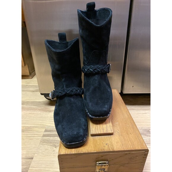 Belle Sigerson Morrison Women's Suede‎ Square Toe Ankle Boots  Sz 7B Black - Picture 6 of 16